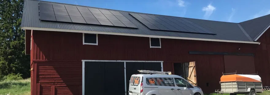 Solceller på gård i Grillby (Enköping) 34,1 kW
